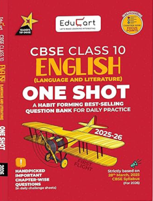 Educart One-shot English Language and Literature CBSE Class 10 Question Bank 2025-26 on new Syllabus 2026 (Strictly for Boards Exam)