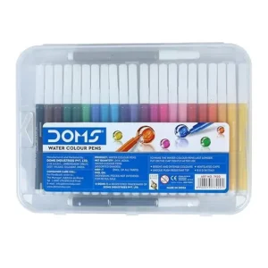 Doms Aqua 24 Shades Watercolour Sketch Pen Set | Unique Push Resistant Tip With Bright & Intense Colors | Non-Toxic & Safe For Kids | Colourful Sketching, Doodling & Mandala Art | Pack of 1