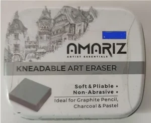AMARIZ Artist Essentials Kneadable Art Eraser in a Pack of Two (02) (with 01(one) Free Beetle Pencil Sharpener)