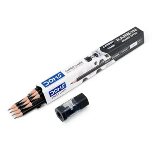Doms Black Dooms Karbon R/T Super Dark Pencil Pack Of 10 With Erasner (Sharpner+Eraser)