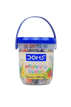 DOMS Modelling Dough 15 Shades(300 GM) |DIY Art & Craft |Soft, Colourful, Easily Kneadable | Safe and Non-Toxic | Including 4 Shape Toys, 1 Hand Roller, 1 Spatulla Inside
