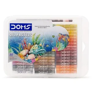 DOMS 50 Shades Oil Pastel With Case|Smooth Color Intermixing For Better Effect|Bright&Intense Colors|Free Scrapping Tool|Non-Toxic&Safe For Childrens|Pack Of 1|Multicolor