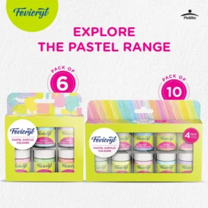 Fevicryl Multi Surface Pastel Acrylic Colours Kit 6 Shades X 15Ml | Ideal For Wood, Glass, Canvas, Metal, Plastic, Mould It | For Hobbyists, Artists, Diy Art And Craft